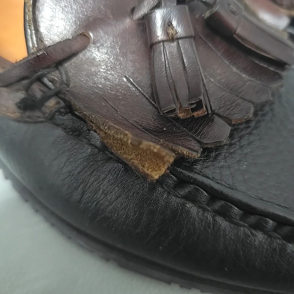 Allen Edmonds‎ Nashua Two-Tone Brown Black Tassel Loafers Shoes Men's US 11 B